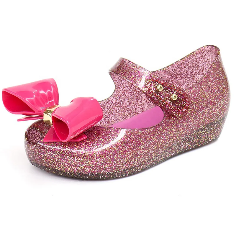 Prewalker Flat Summer Rain Shoes Children Princess Girls Kids Jelly Bow Sandals 