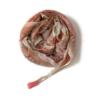 Hijab Fashion Floral Print Scarf Wraps For Women Spring Autumn Ladies Hijab Long Shawls