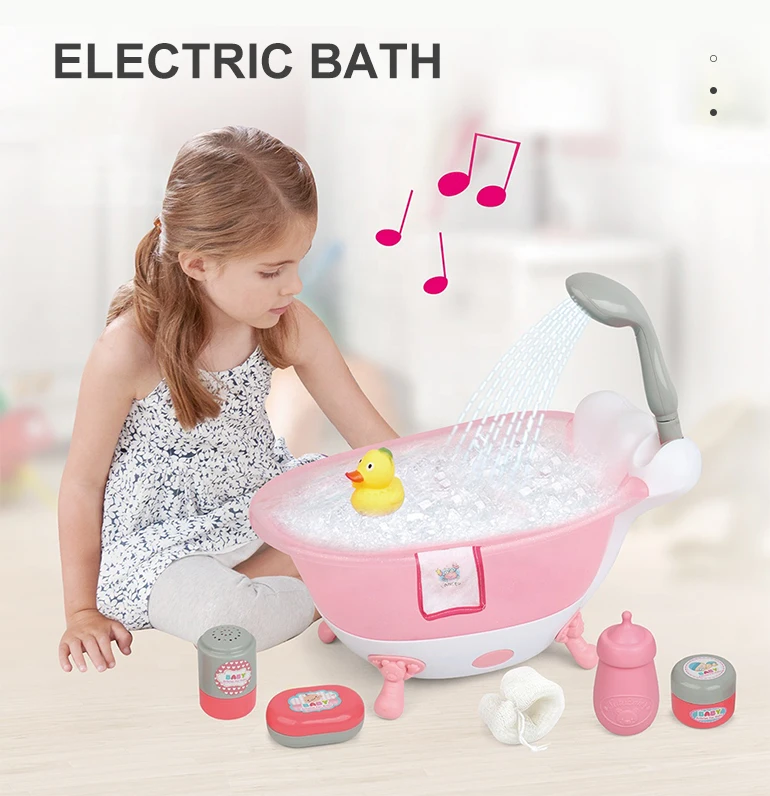 Latest Smart Toys For Kids BO Doll Bath Play Toys, Wholesale Kids Electric Music Plastic Doll Bathtub