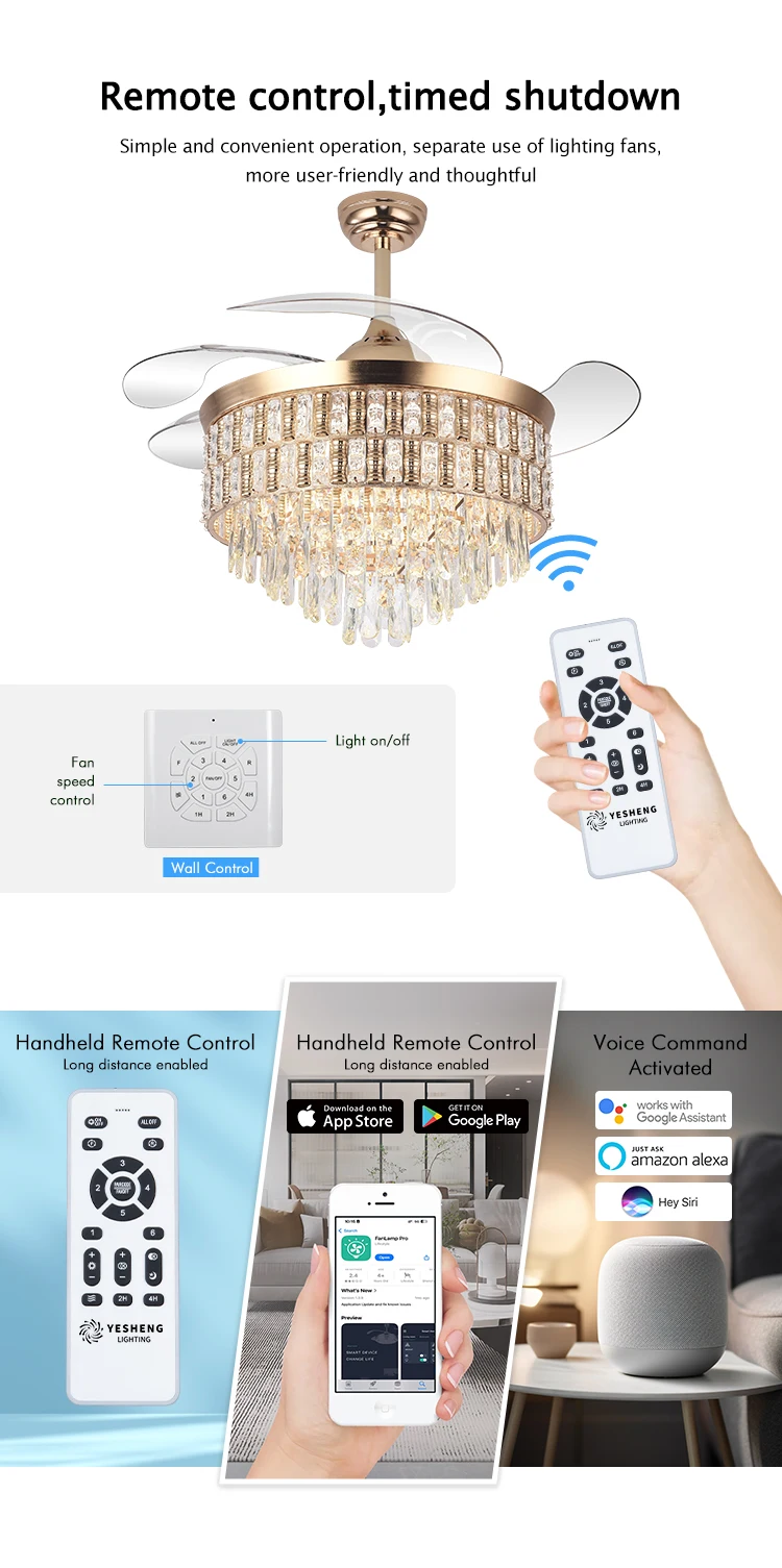Ceiling Fan, Y313, LED, K9 - detail 8
