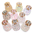 Bibs Cotton Bib Cotton Boho Infant Baby Girl Drool Bibs Bow Set Cotton Headband And Bib Set