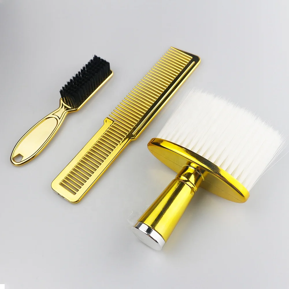 Pro Gold Handle Neck Duster Brush Hair Cutting Tools Plating Rainbow Hair  Combs Brush Kit Clipper Men Haircut Set For Barber - Buy Hot Professional  Pro Gold Hair Trimmer Hairdress Tools Barber