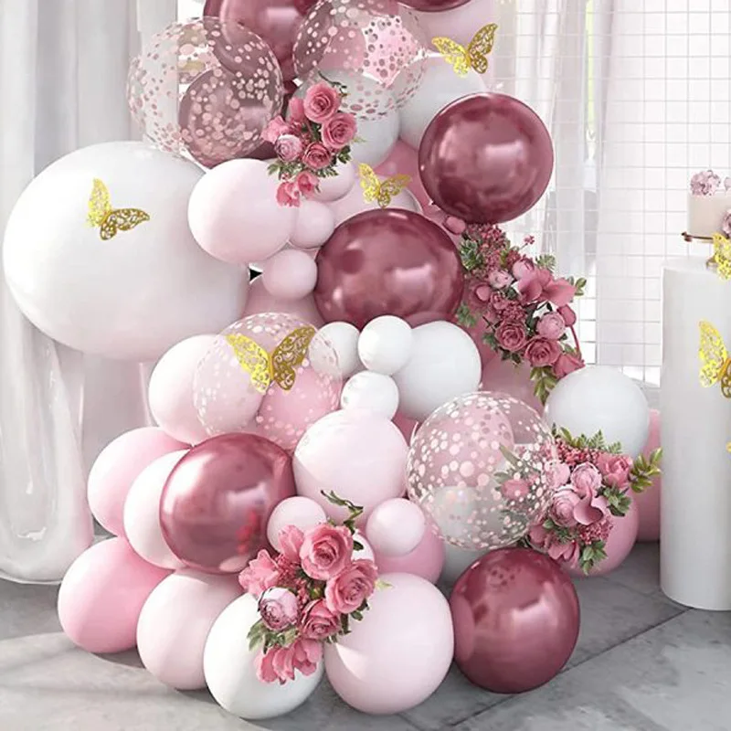 Wholesale Custom Happy Birthday Inflatable Helium Decorations Matte Latex Butterfly Balloons Arch Sets for Parties