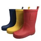 Rain Boots Rainboots New Design Kids Solid Rainboots Waterproof Wholesale Manufacture Rubber Rain Boots