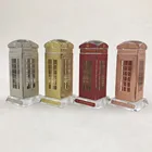 Phone Booth Bank Telephone English Crown London Piggy Red UK Crystal Souvenir MH-G0449
