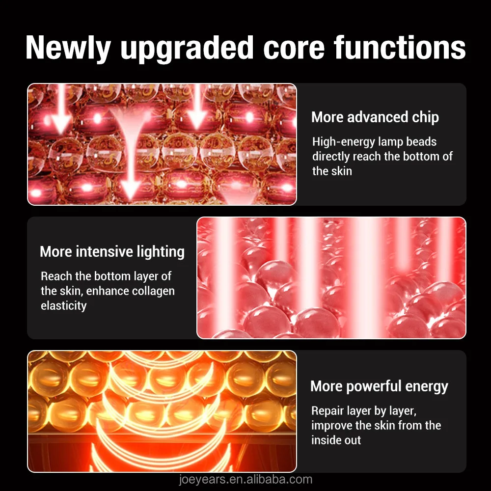 LED Photon Beauty Mask Instrument 216pcs LED Beads Facial Beauty Mask Infrared Red Light Therapy Face Mask