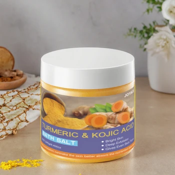 OEM Natural Skincare Private Label Organic Turmeric Kojic Acid Bath Salt Body Deep Cleaning Antioxidant Exfoliator Softens Dead