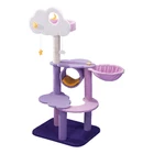 Cat Cats Factory Wholesale High Quality Cat Tree Condo Natural Wear-Resistant Purple Cat Climbing Fram