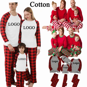 2022 Pjs Christmas Pyjamas Sets pjs Custom Print Adult Onesie cotton Kids Baby Clothes Matching Family Christmas Pajamas