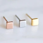 Studs Earrings EManco Factory Sale Small Studs Stainless Steel Earrings Square Shape Minimalist Jewelry