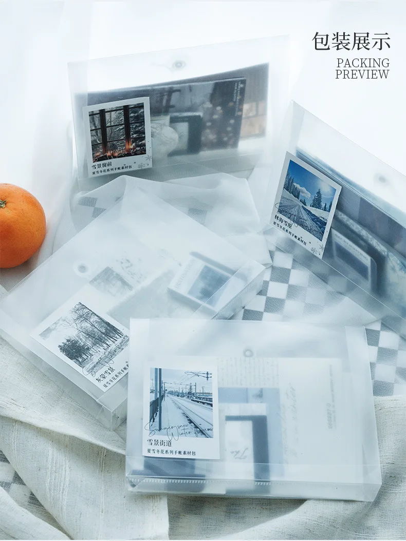 50pcs/pack Pet Material Pack Summer Snow Winter Flowers Series Ins Wind