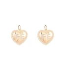 Charms Hot Selling Heart Shaped FE Letter Charms Micro Inlaid Zircon Pendant For Necklace