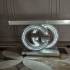 Furniture LED MIRRORED FURNITURE LIVING ROOM LED CONSOLE TABLE