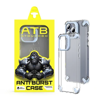 ATB Luxury Shockproof Phone Case Hard PC Folding Mobile Case Transparent for Iphone 14 15 16  Pro Max Phone Case covers