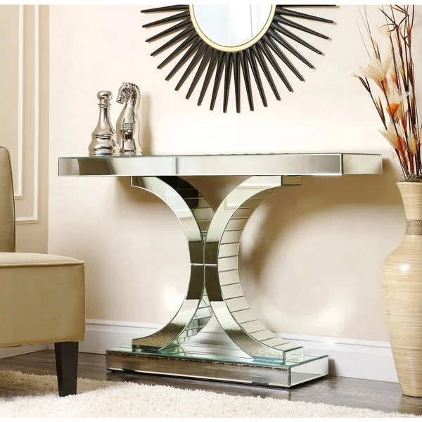 mirrored corner console table