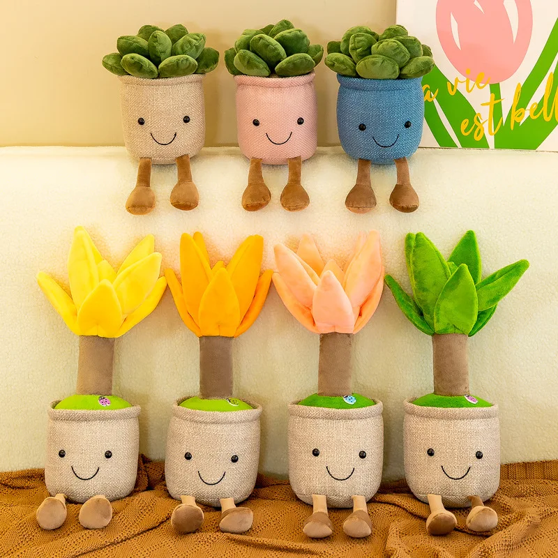 Custom Colored Mushroom Stuffed  Plush Toys Green Plant Plush Toy Women Gift for Kids Birthday
