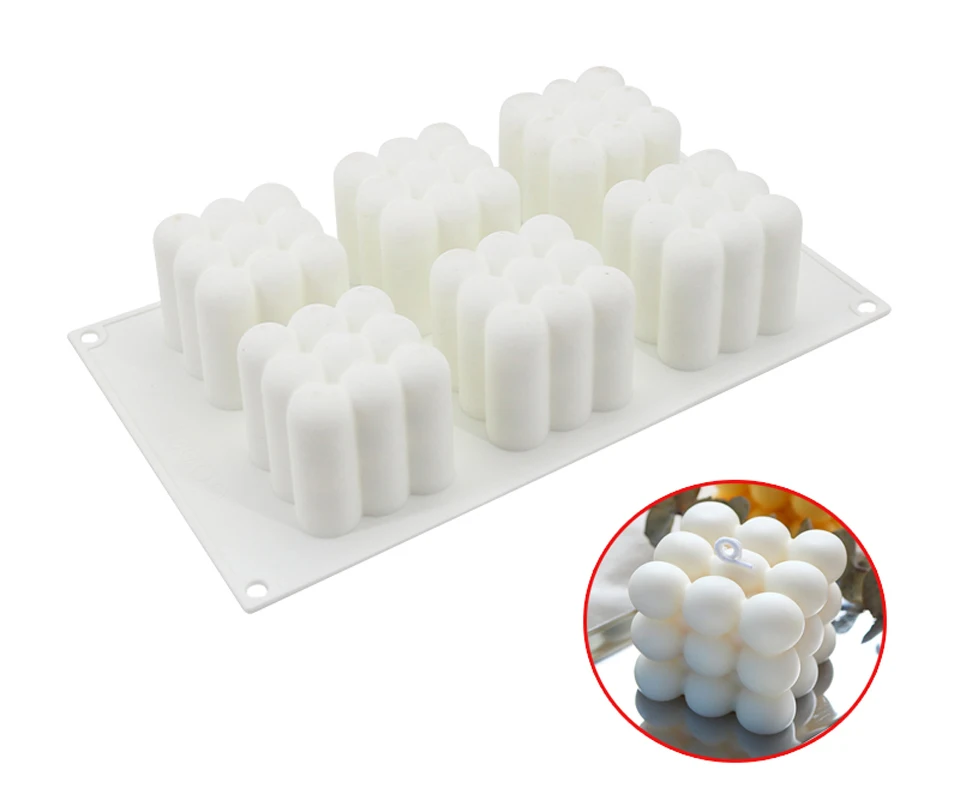 Hot Selling 3d novelty magic square silicone Mousse candle cake mold