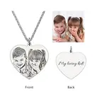 Pendant Engraved Heart Photo Pendant Necklace In 925 Sterling Silver