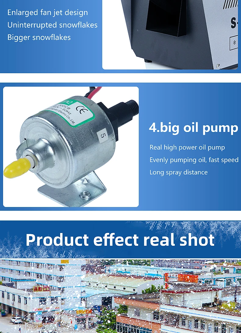 SHTX Small Artificial Snow Making Machine for Stage Christmas Day Party Events Wedding Outdoor 1500W Snowflake Machine Indoor