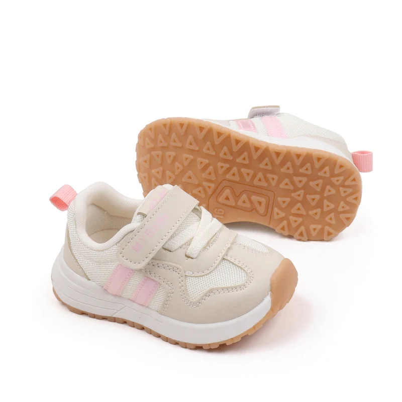2025 New Arrival Breathable PU Mesh Casual Walking Shoes for Boys and Girls Spring and Autumn Fashionable Kids Court Sneakers details