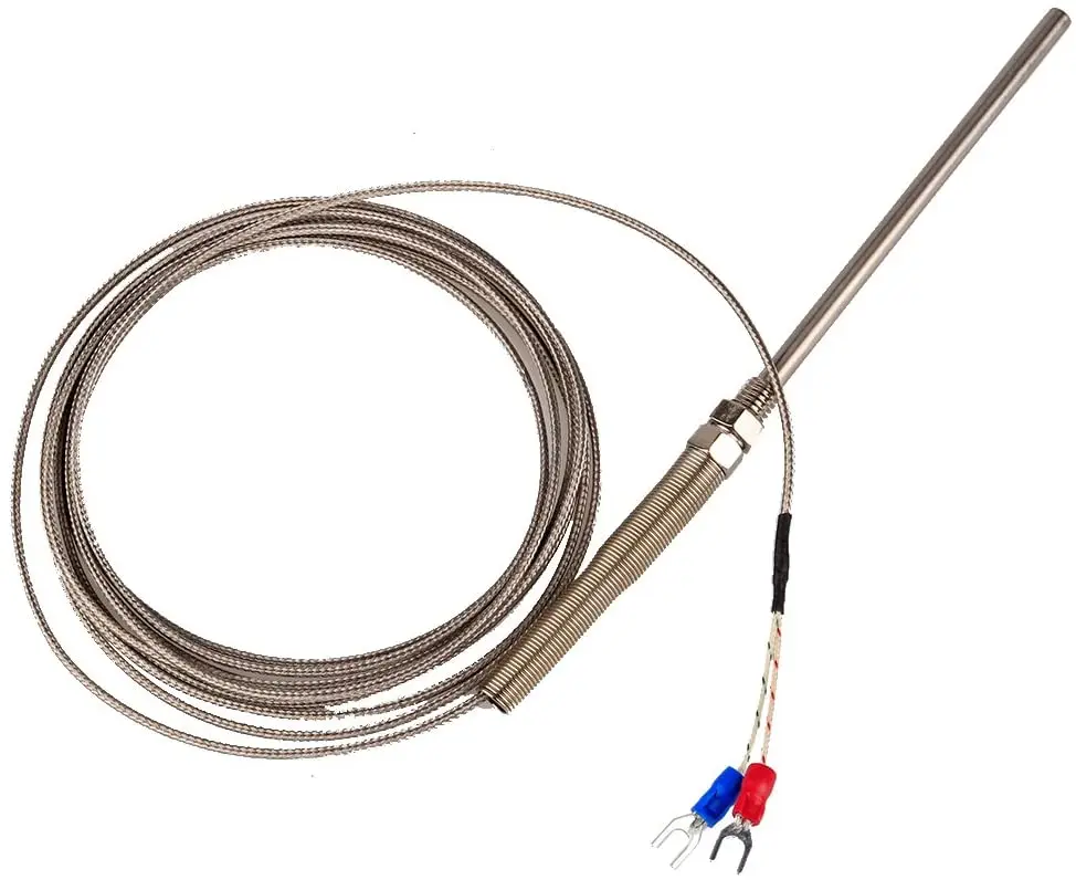 PTFE K Type Thermocouple 2 Wire Waterproof Corrosion Resistance Thermocouple 78.7inch 