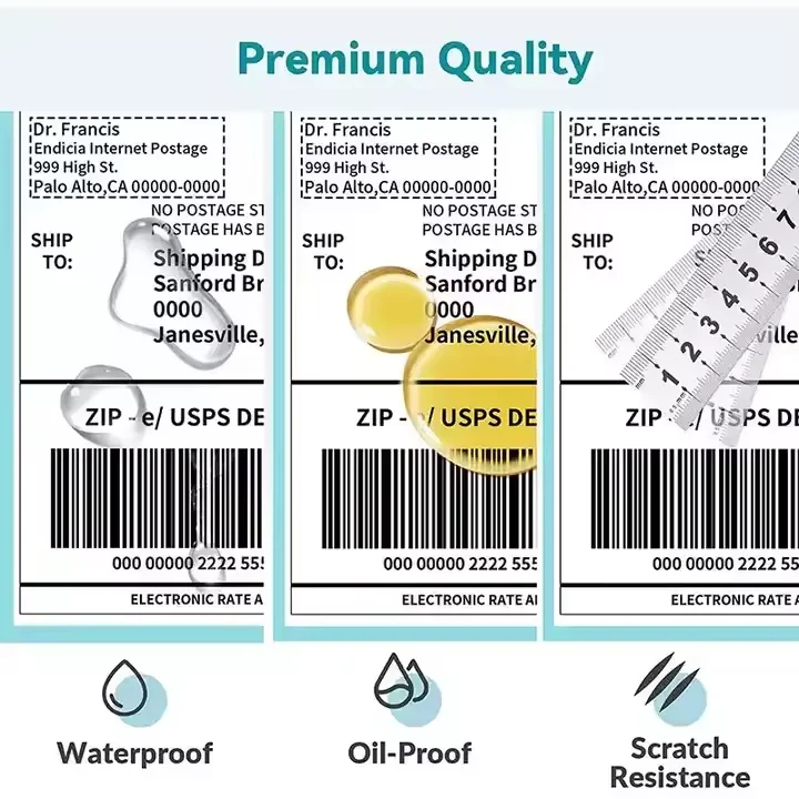 Self-Adhesive 70x50 60x40 50x30 Direct Thermal Labels Waterproof Barcode Food Shipping Sticker For Zebra Printer