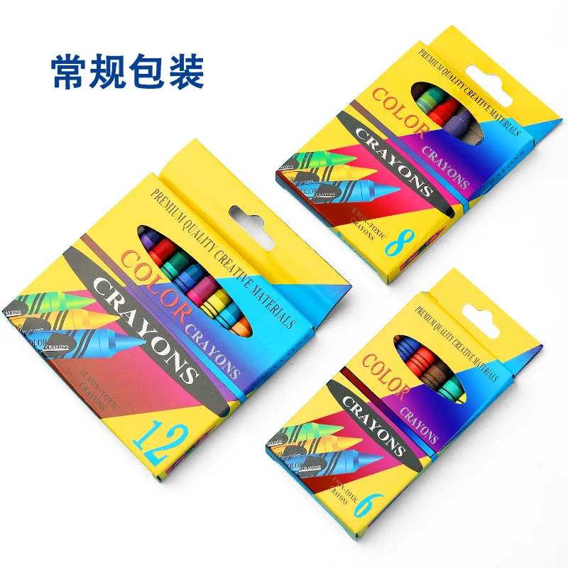 Wholesale Customized Non Toxic Wax Round Crayon Set Kids Drawing 4 Pcs