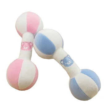 baby barbell rattle toys of plush toys for promotion toys