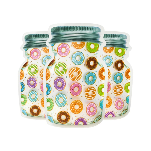 Wholesale Custom Printing Stand Up Mason Jar Plastic Packing Zipper Pouch Bag For Food Storage