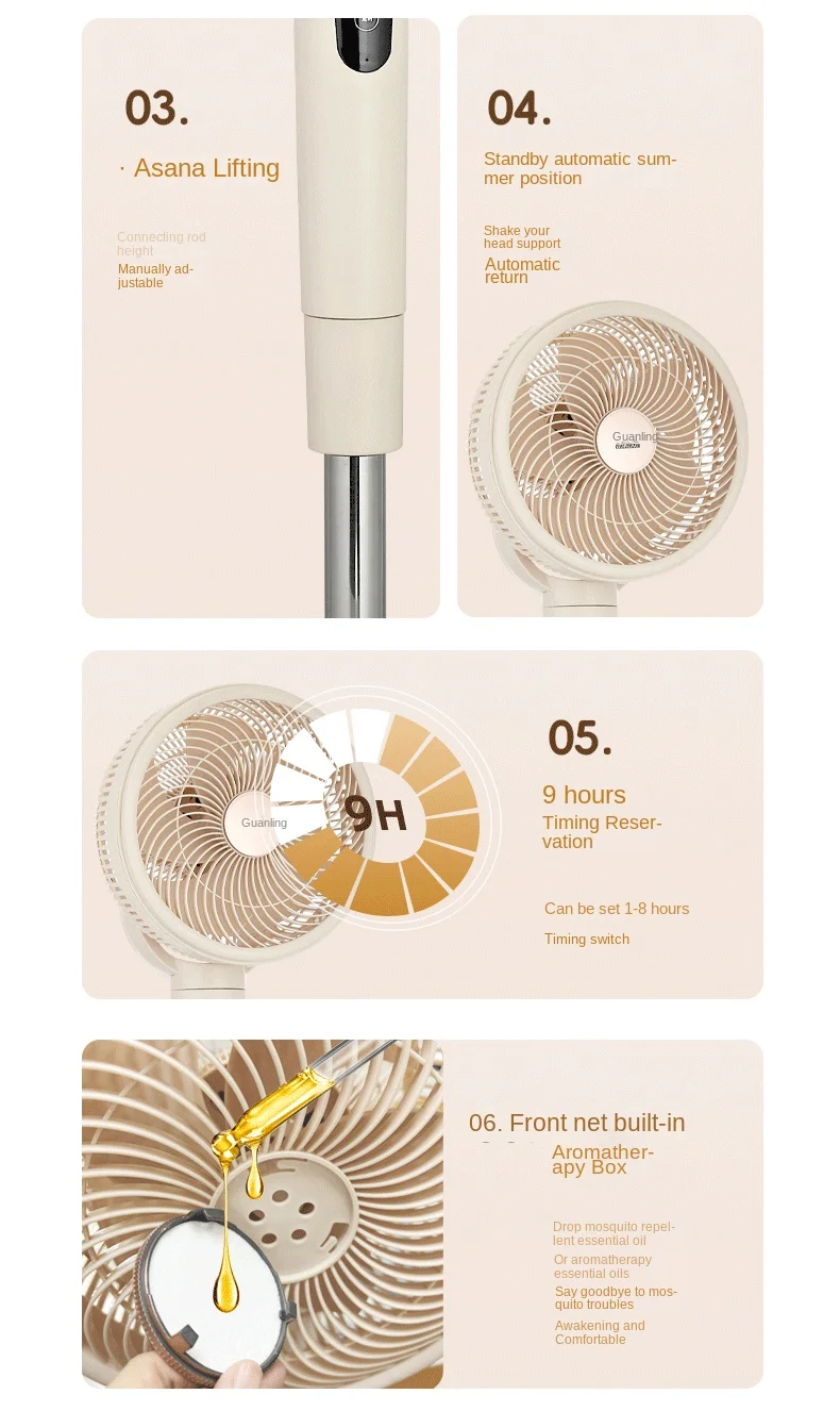 Pedestal Fan, 12-Inch, Plastic, 360 - detail 10
