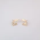Copper Earring Brass Fashional Jewelry Copper Gold Plated Feather Stud Earring Full Crytal Stone