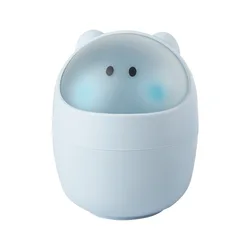 OWNSWING Desktop Trash Can Paper towel bucket Office household mini trash can simple clamshell plastic storage bucket