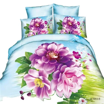 Bedding Sets Home Textiles 3D Rose 4 Pcs Duvet Cover Bed Sheet