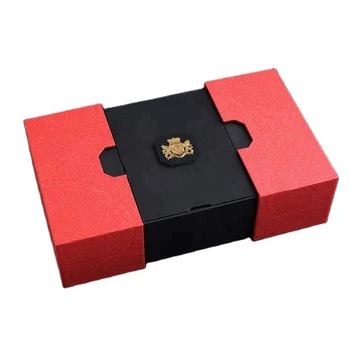 Eastbox. Luxury Custom Printing Relievo Embossing Slide Folding Packaging Hard Cardboard Box Wine Gift Box Packaging