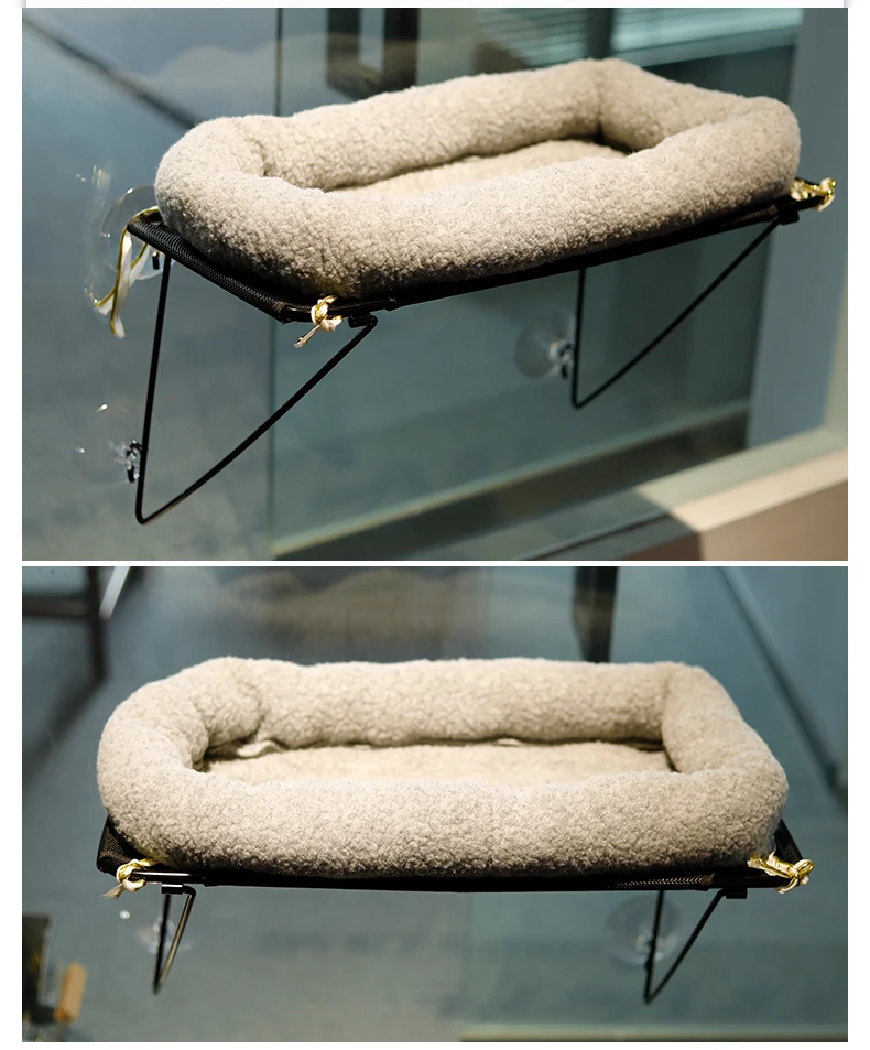 New Metal Frame Luxury Higher Quality Eco-Friendly Cat Window Perch Wholesale Custom Indoor Cat Hammock Bed Pet Supplies factory