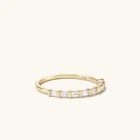 Diamond Eternity Band Gold Vermeil 925 Sterling Silver Baguette Diamond Half Eternity Band Ring