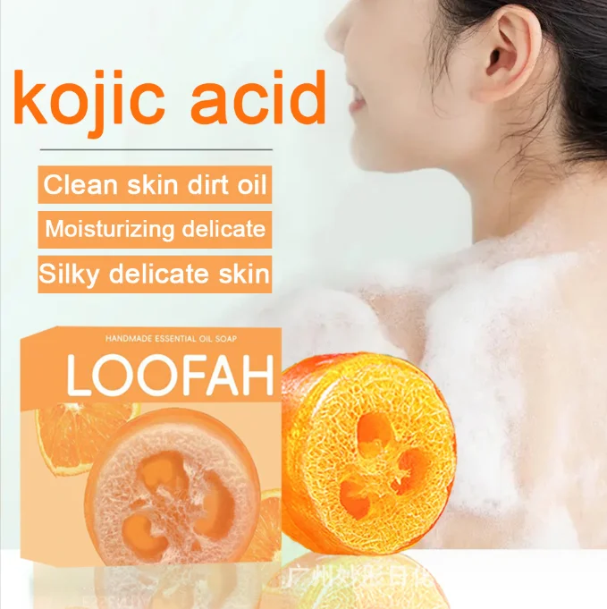 Lemon scent Kojic Acid Soap Dark Spots for Face & Body Smooth Turmeric Kojic Acid Soap
