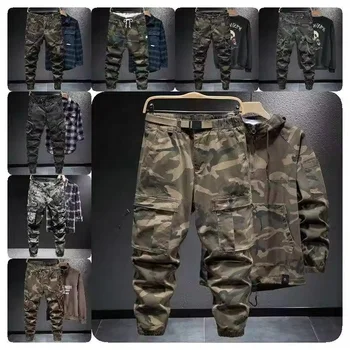 2024 New fashion cargo pants men casual long leg cargo pants straight cargo casual pants men spring and autumn