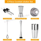 Amazon Stainless Steel 6 Piece 24oz Martini Bartender Kit With Measuring Jigger Spoon Muddler Pourers