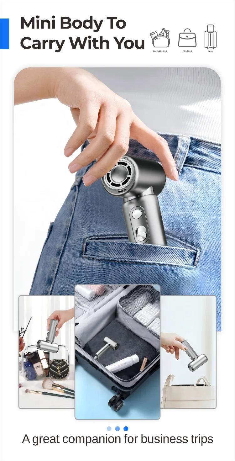 Private Model Small High Speed Hair Dryer ≥5 Million/m³ Plasma 4 Heat Settings Lightweight Mini Hair Blow Dryer manufacture