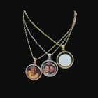 Pendant Jewelry Customization New Reversible Photo Pendant Sublimation Necklace Double Sided Photo Jewelry