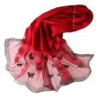 Flower Shawls Flower Butterfly Wholesale Embroidered Long Scarves Shawls Scarf For Women Autumn