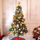 Star Glitter Red 25cm Wrought Iron Five-Pointed Star Tree Top Desktop Decoration