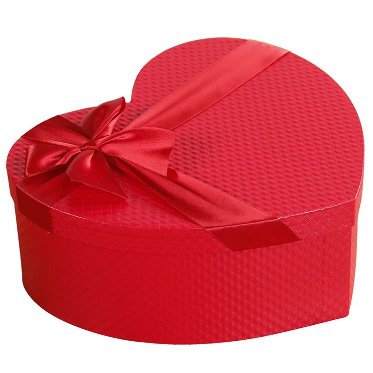 rigid cardboard paper heart shaped gift packaging i love you box