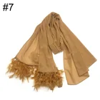 Scarf New Elegant Feather Chiffon Scarf Shawl Fringed Feather Scarf Woman Scarf Hijab