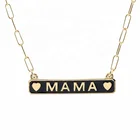 New Name Milskye New Arrivala 2021 Custom Name Mama Black Enamel Necklace