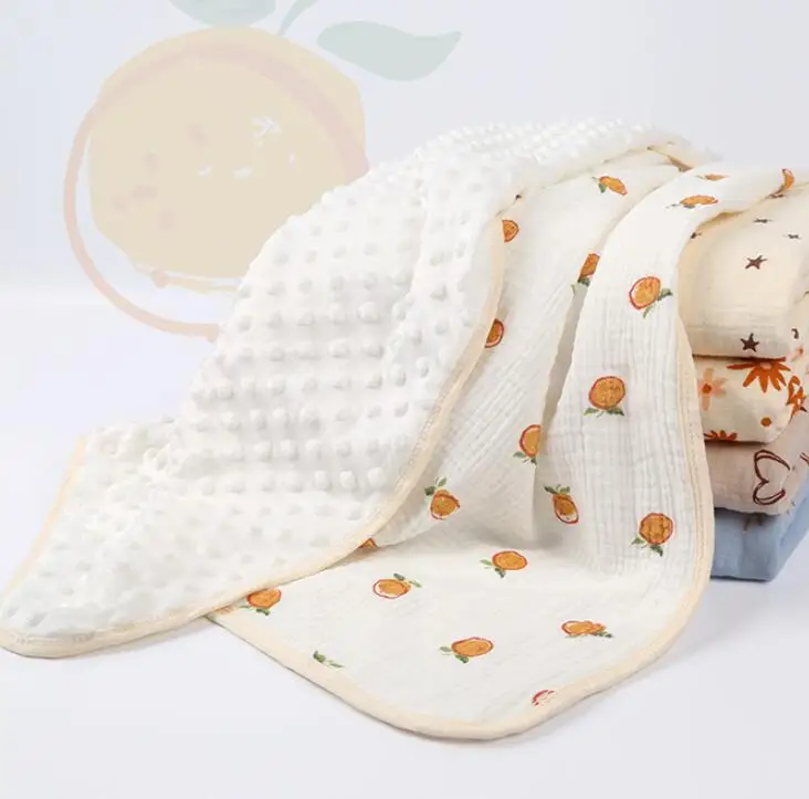hot selling soft newborn shower gift cotton muslin baby receiving blanket infant stroller blanket minky dot baby blankets