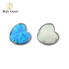 Heart Custom Titanium Prong Set Titanium Heart Drop Opal17/ Opal05 Labret Top Piercing Jewelry