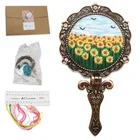 Sunflower Craft Embroidery Crafts Kits Wholesale Sunflower Folk Craft Cross-stitch DIY Kits Needlework Mirror Embroidery Kit