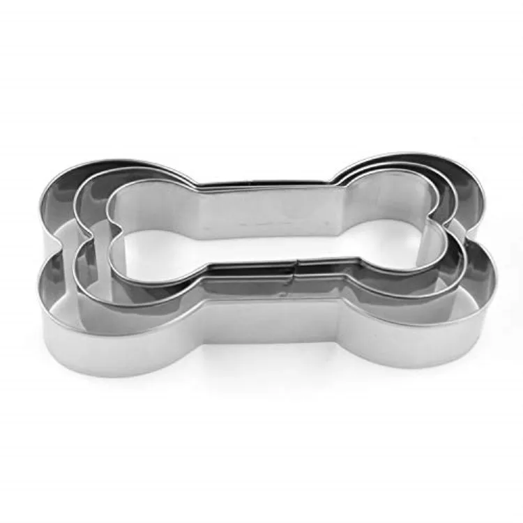 DIY Stainless Steel Cake Mold 3Pcs/Pack Cutter Cooking Kitchen Dog Bone Shape 